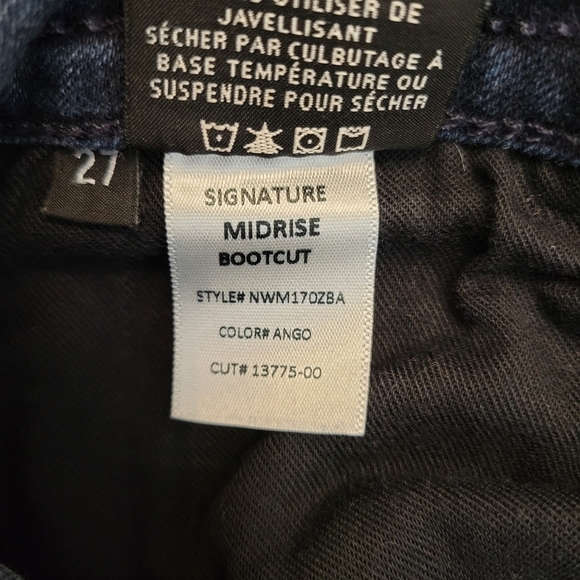 Hudson Raw Hem Signature Midrise Bootcut Dark Wash Jeans - Picture 7 of 9